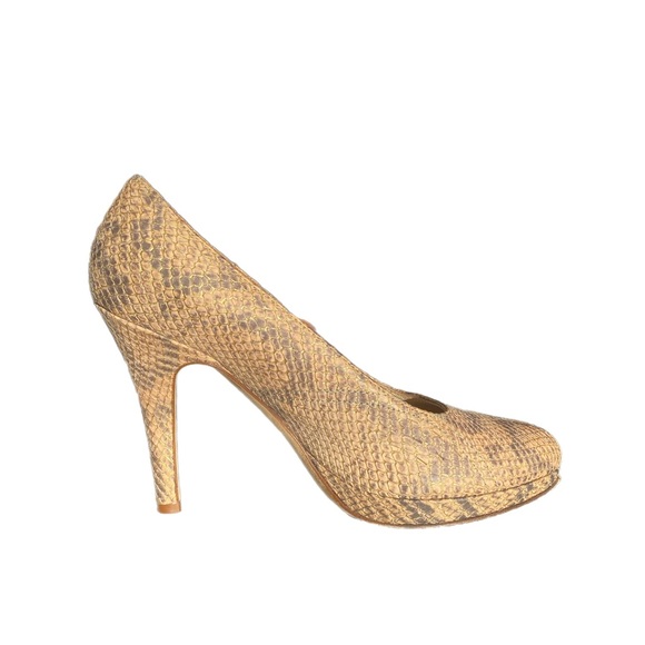 Julie Lopez Layla Nude Python Platform Heels Size 7 - Picture 6 of 11